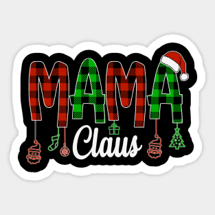 Mama Claus Red Green Plaid Design Sticker